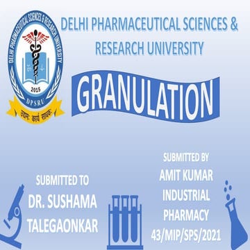 GRANULATION AND EQUIPMENTS DETAIL BY AMIT KUMAR