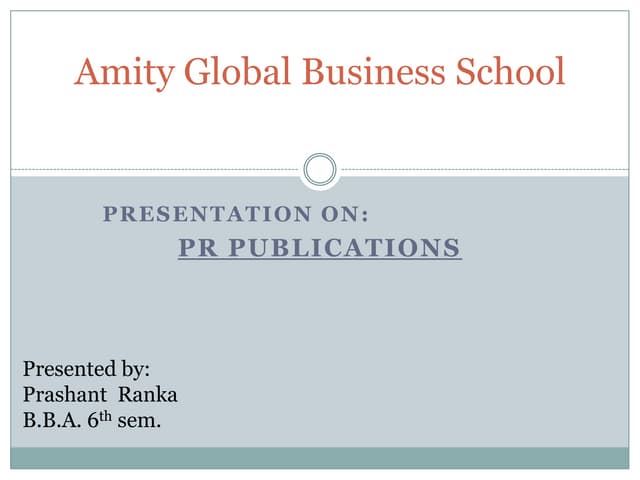 PR publications