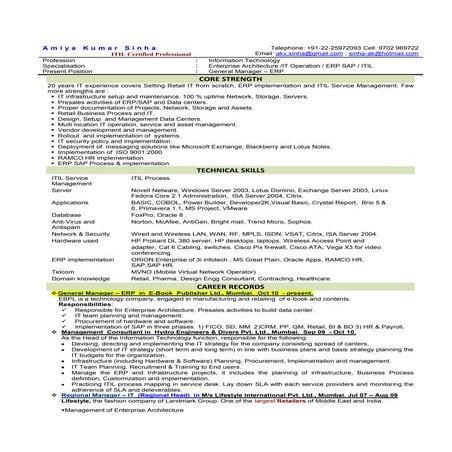 CV - Amiya Kumar Sinha