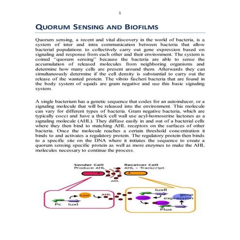 quorum sensing and biofilms
