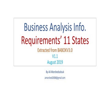 BABOK V3.0 - Requirements States Diagram | PDF