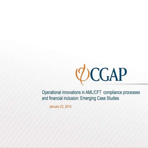 Operational innovations in AML/CFT  compliance processes and financial inclus...