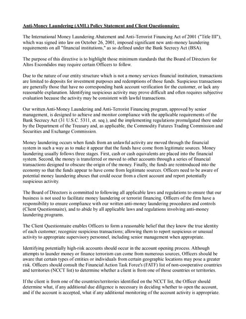 Main presentation aml cft | PPT