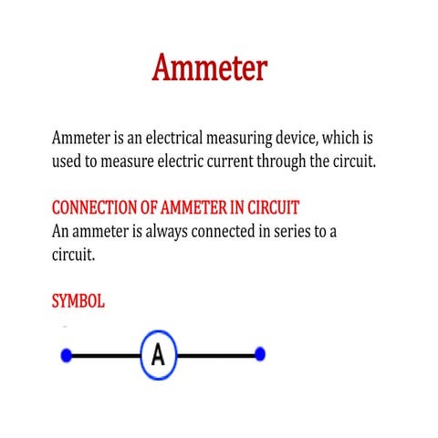 ammeter and voltmeter presentation. For college pdf