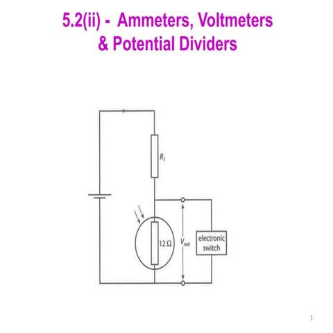 5.2 - Ammeters, Voltmeters & Potential Dividers