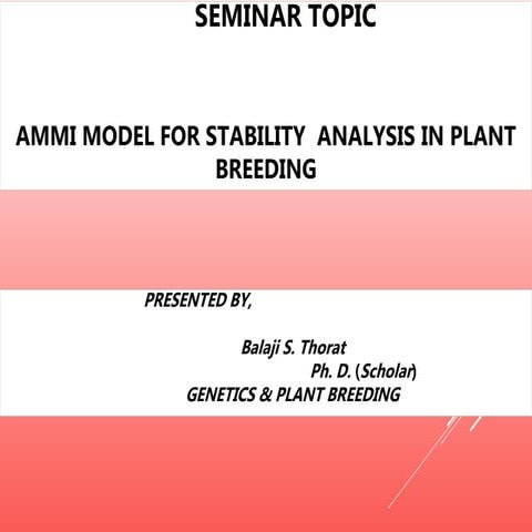 Ammi model for stability analysis