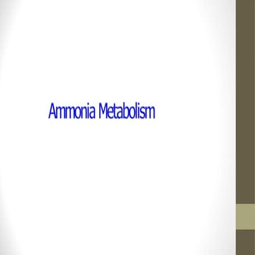 Ammonia metabolism