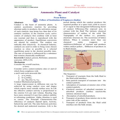 Ammonia Plant and Catalyst By Prem Baboo.pdf