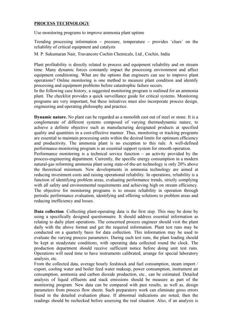 Ammonia plant efficiency