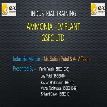 Ammonia plant GSFC by Vishal Tapiawala