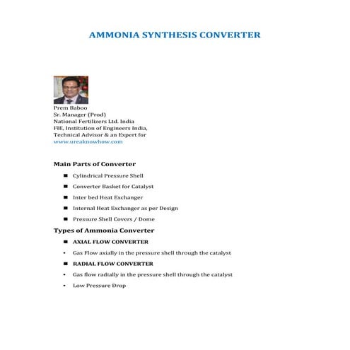 Ammonia synthesis converter