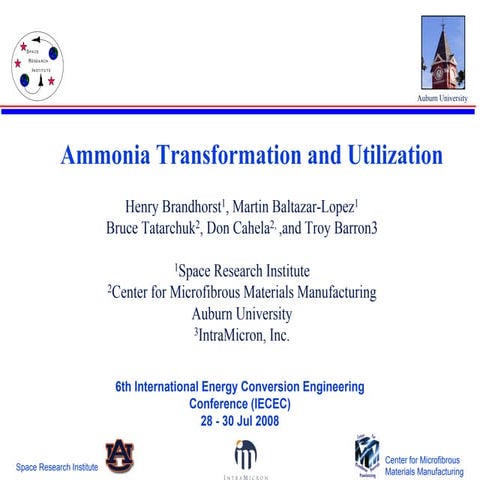 Ammonia Transformation And Utilization.