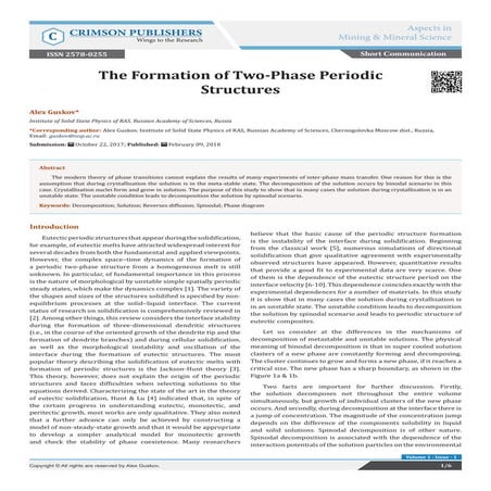 The Formation of Two-Phase Periodic Structures-Crimson Publishers