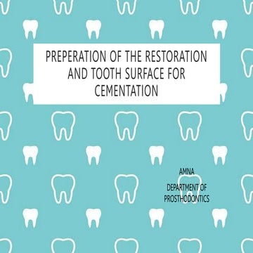 Preparation of tooth-surface before cementation