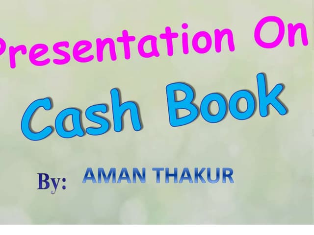 CASH BOOK
