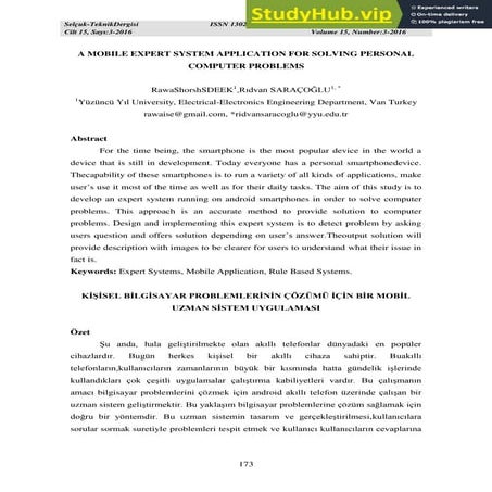 A Mobile Expert System Application for Solving Personal Computer ...