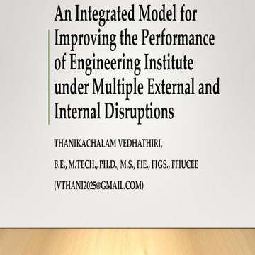 A model for improving the performance of engineering institutes under ...