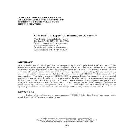 Numerical Thermal Analysis and 2-D CFD Evaluation Model for An Ideal ...