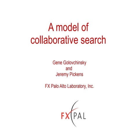 A Model Of Collaborative Search