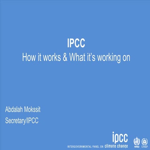 Introduction to the Intergovernmental Panel on Climate Change (IPCC ...