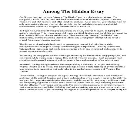 Among The Hidden Summary And Study Guide – HDRWPT