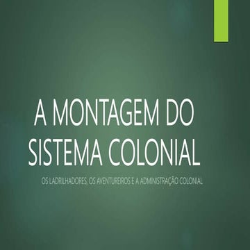 A montagem do sistema colonial