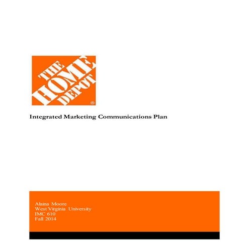 IMC 610: IMC Plan for The Home Depot