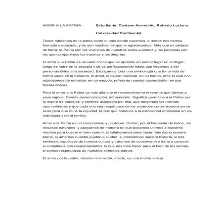 Amor a la patria estudiante | PDF
