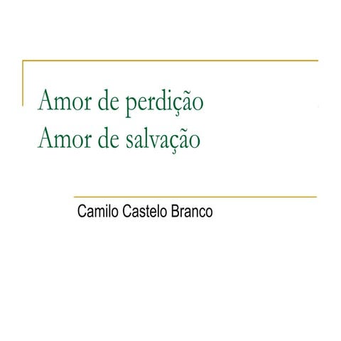 AMOR DE PERDIÇÃO - SINTESE | PDF