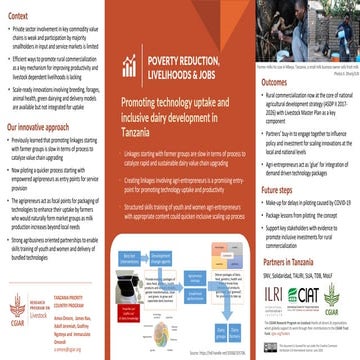 Promoting technology uptake and inclusive dairy development in Tanzania