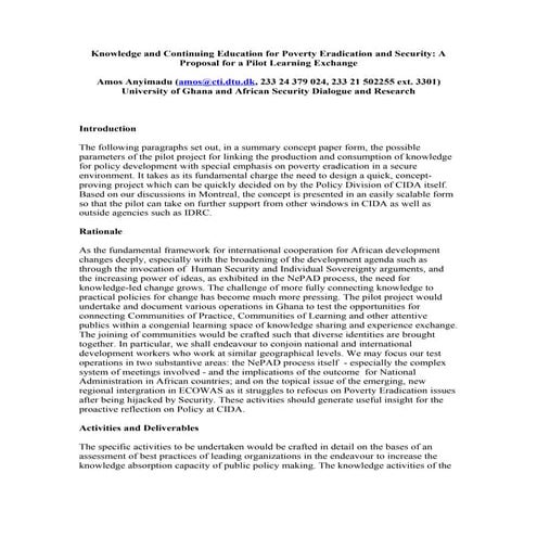 Amos Anyimadu's  2002  proposal to Canadian International Development Agency ...