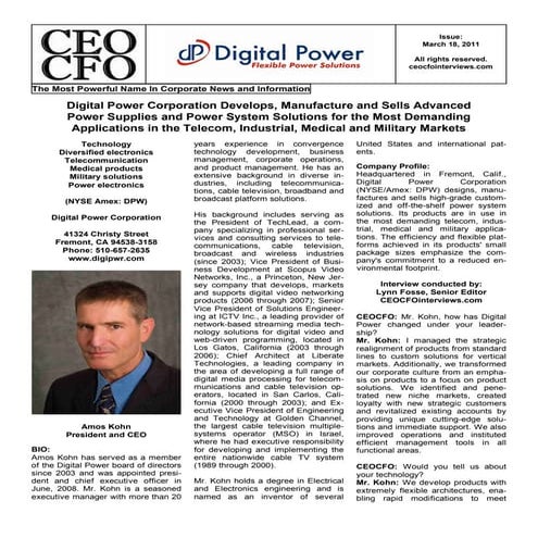 Amos\'s interview by CEO/CFO