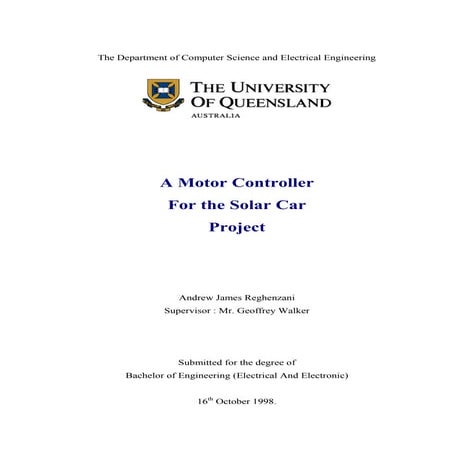 A motor controller for solar car