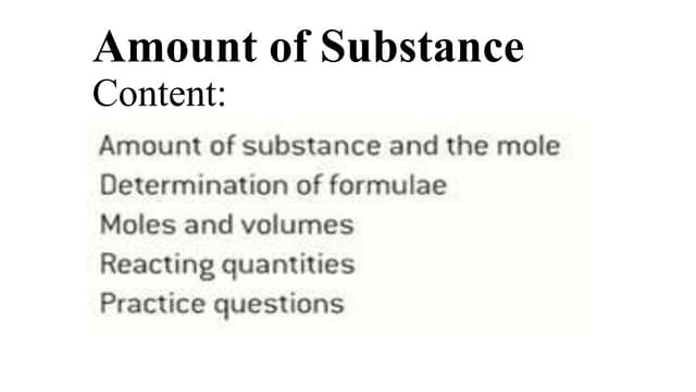 Amount of substance pptx Amount of substance pptx