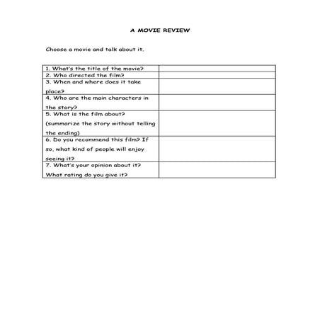 A Movie Review   Presentation