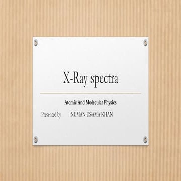 X-RAY SPECTRA