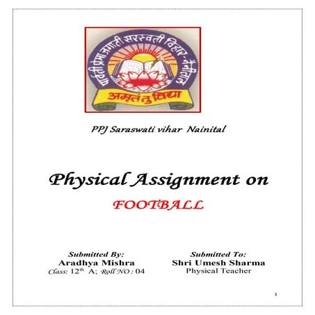 project on football  for physical education 
