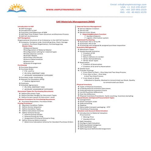 SAP MM ONLINE TRAINING