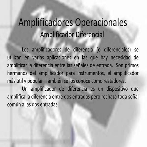 Amplificadores diferenciales y en cascada