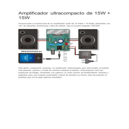 Amplificador ultracompacto de 15 w