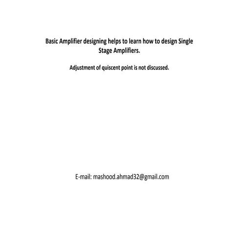 Amplifiers (analog electronics ii lab)