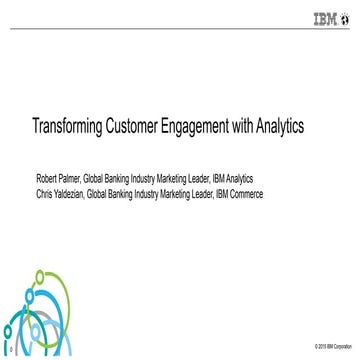 Enabling a new banking experience with predictive analytics 