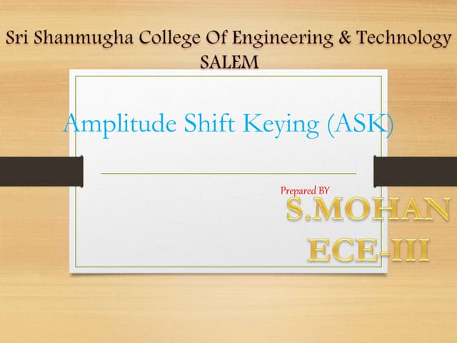 Amplitude shift keying (ask)