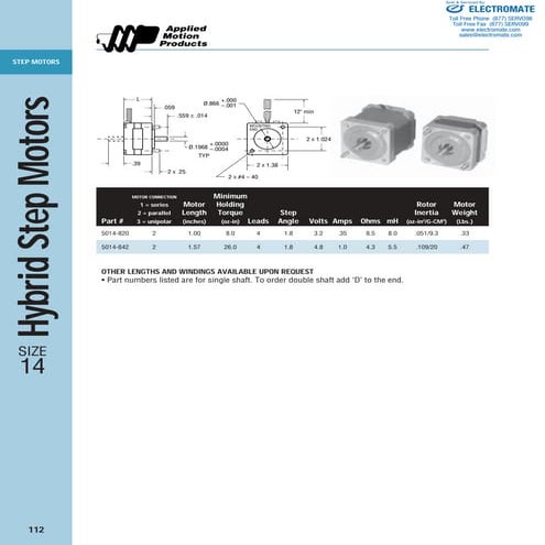 Amp nema14 stepper_motor_specsheet