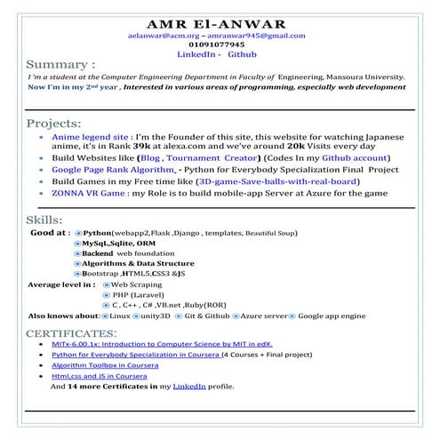 Sara Resume | PDF
