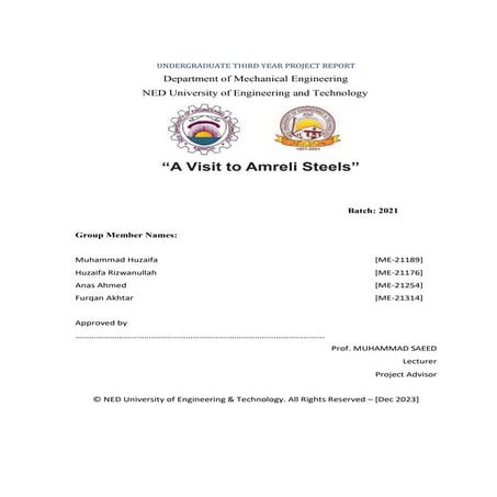 An Industrial Visit to Amreli Steels .docx