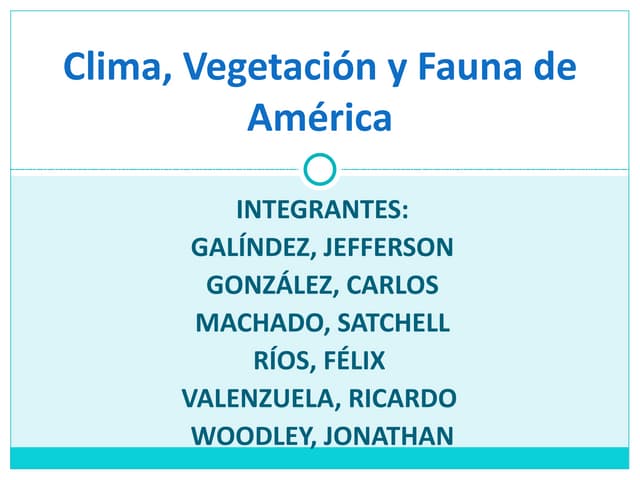 Clima, vegetación y fauna de América
