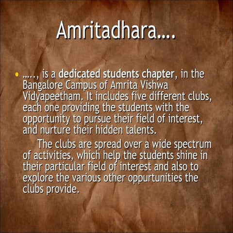 Amritadhara - Issues, Challenges, and a Solution