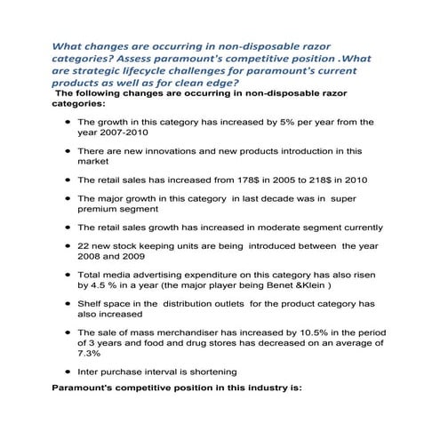 paramount razor blade case study