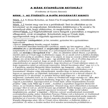 Biblia-Újszövetség-EVANGÉLIUM-A Márk írása szerinti evangélium. Görögből ford...